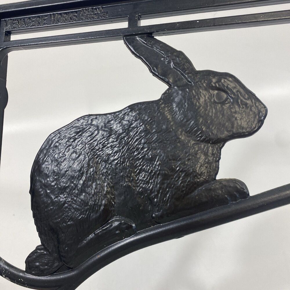 Bunny Rabbit Cast Iron Hanging Plant Wall Garden Bracket Menagerie Works 13” - Picture 6 of 9
